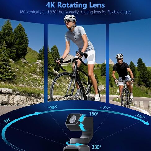 4K Pocket Camera for Vlogging,75MP Vlogging Camera with 330° Rotating Lens | WiFi,1.72" Touch Screen,Face Tracking,16GB TF Card & Tripod,Pocket Video Camera for Daily Recording in Kuwait