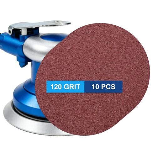 10 Pack 6 Inch PSA Sanding Discs 60 Grit Aluminum Oxide Self Adhesive Sticky-Back Sandpaper for DA Sander and Disc Sander, Good for Wood Car Paint Polish Metal Rust Removal, Red in Kuwait