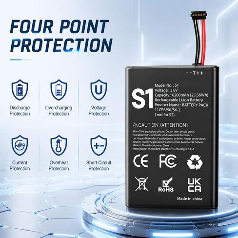 SHENMZ 6200mAh Battery Replacement for Ring Doorbell S1 5-Pin + Tools | for Ring Camera Doorbell Model 2nd Generation (2020 Release) 5UM5E5 Video Doorbells Gen 2 (5 Pin Version ONLY) in Kuwait