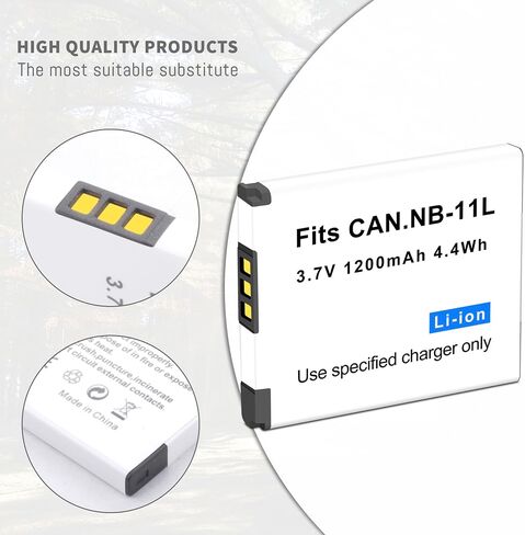 NB-11L 2Pack 1500mah Battery, Slim Charger for Canon PowerShot Elph 360/350 | NB-11LH for Elph 340 Elph 190 Elph 180 Elph 160 Elph 150 Elph 140 Elph 135 Elph 130 Elph 110, SX420 is in Kuwait