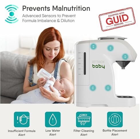 Formula Dispenser Machine with Automatic Mixing | White | New and Improved Accurate WiFi | App Enabled | Instant Heating | Sensor-Guided Dispensing | Quick Bottle Preparation in Kuwait