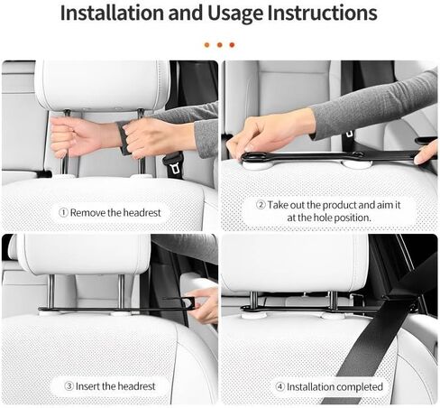 2PCS Car Seat Belt Guides Convenient and Practical&Seat Belt Adjuster, Car Seat Belt Clip for Easy Reach, Seatbelt Guide Grabber, Fits Sports Seats with Headrest Gap or Hole (White) in Saudi Arabia
