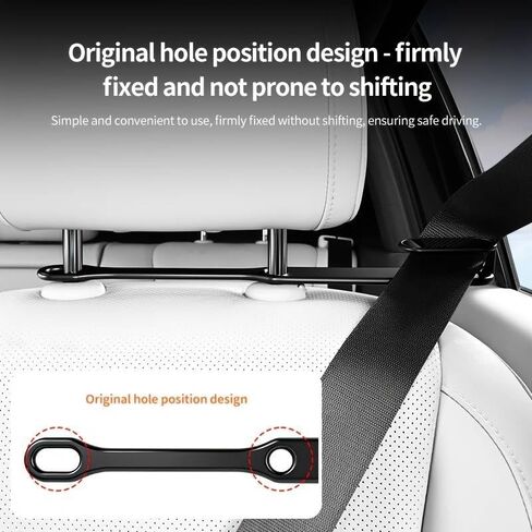 2PCS Car Seat Belt Guides Convenient and Practical&Seat Belt Adjuster, Car Seat Belt Clip for Easy Reach, Seatbelt Guide Grabber, Fits Sports Seats with Headrest Gap or Hole (White) in Saudi Arabia