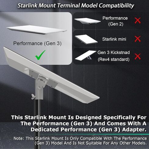 Starlink Performance Gen 3 Tripod Mount, Starlink Tripod Stand, 360° | Adjustable Height, with Ground Anchor, Starlink Performance Gen 3 Pole Mount Ground Accessories, Easy Installation in Kuwait