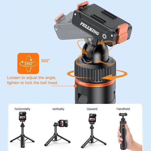 PellKing Selfie Stick & Carrying Case 2 in 1 Kit for DJI Osmo Nano, 16.14in Selfie Stick Tripod with Magnetic Quick Release Mount, Portable Hard Case, Vlog & Travel Essential for DJI Osmo Nano in Kuwait