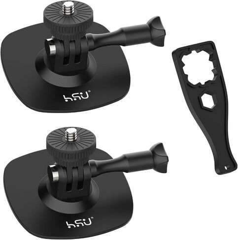 HSU Flexible Adhesive Mount Kit, 3M Helmet Adhesive Sticky Mounts | Compatible with Insta360 X5 X4 X3 X2 X One RS, GoPro Hero 13/12/11/10/9/8, GoPro Max, Osmo Action Sports Camera Accessories in Kuwait