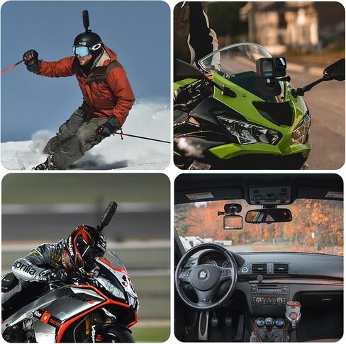 HSU Flexible Adhesive Mount Kit, 3M Helmet Adhesive Sticky Mounts | Compatible with Insta360 X5 X4 X3 X2 X One RS, GoPro Hero 13/12/11/10/9/8, GoPro Max, Osmo Action Sports Camera Accessories in Kuwait