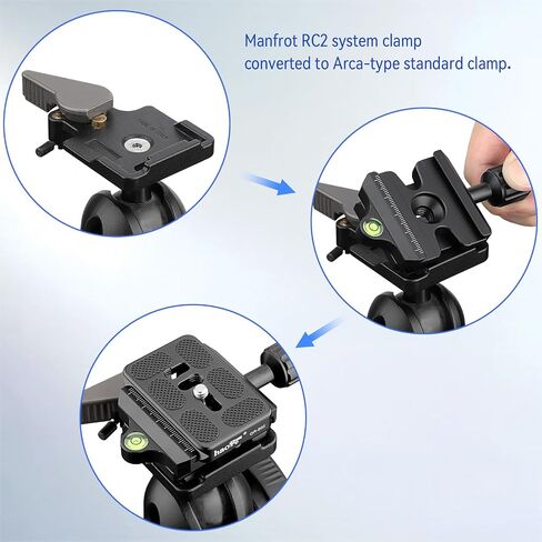 Haoge Quick Release QR Clamp Adapter Convertor for Manfrotto RC2 System to Arca-Swiss Compatible in Kuwait