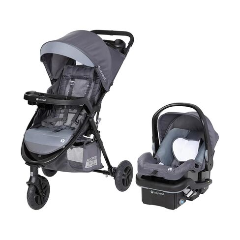 Baby Trend Passport Seasons Baby Stroller & EZ-Lift Car Seat, Journey Black | Adjustable Canopy, Storage Basket & Cup Holders, Lightweight & Foldable Travel System for Toddlers & Infants in Kuwait