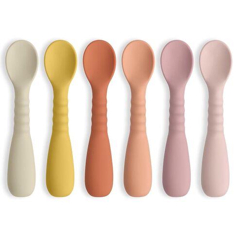 ME.FAN Silicone Baby Feeding Spoons [6 Pack] - First Stage Infant Spoons, Training Spoon for Self Feeding Babies and Toddlers in Kuwait