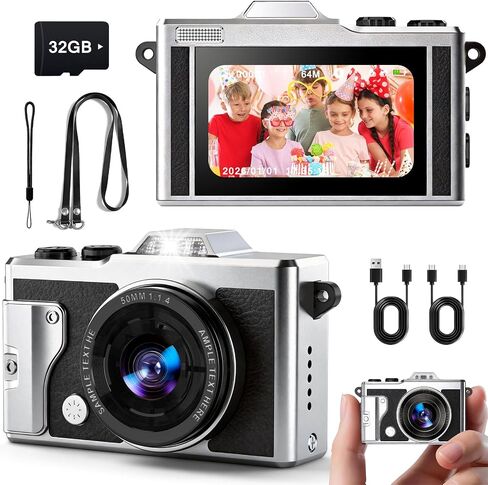 Portable Keychain Mini Camera,1080P Recording,Equipped with 32GB Storage Card and Lanyard,Metal Anti Fall Shell,Suitable for Outdoor Travel Recording,Student Shooting,Work Inspection,Cycling Recording in Kuwait