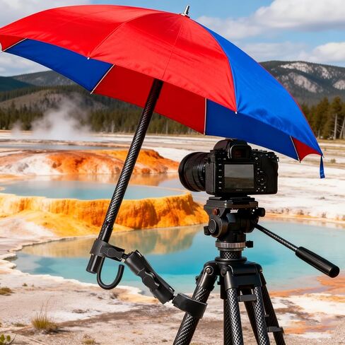 Double Clamp Mount Umbrella Crab Camera Pole Clamp Holder, Magic Arm for Chair Umbrella Clip, 360° Stroller Umbrella Mount, Wheelchair Clamp, Photo Studio Light Stand in Kuwait