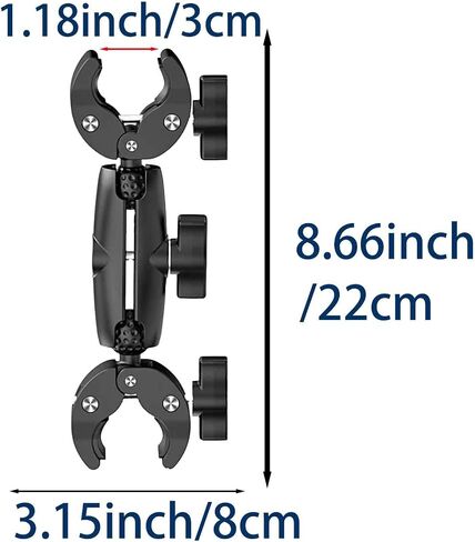 Double Clamp Mount Umbrella Crab Camera Pole Clamp Holder, Magic Arm for Chair Umbrella Clip, 360° Stroller Umbrella Mount, Wheelchair Clamp, Photo Studio Light Stand in Kuwait