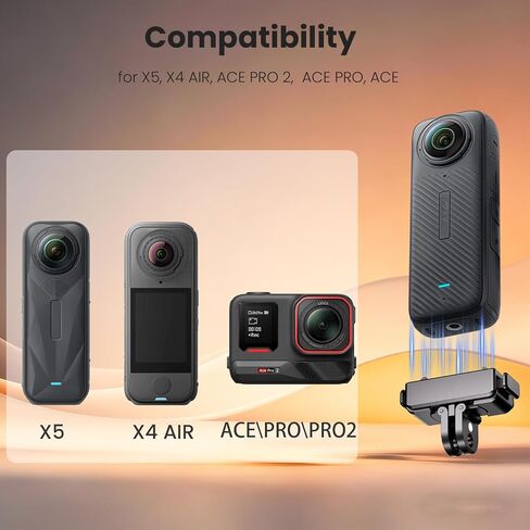 1/4" Magnetic Quick Release Adapter with Mechanical Lock for Insta360 X5/X4 Air/Ace Pro 2/Ace Pro/Ace, Aluminum Base, Heavy Duty Anti-Drop Camera Mount in Kuwait