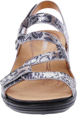 Revere Emerald 3 Women’s Sandals - Premium Soft Leather, Adjustable Straps & Contoured Footbed - Orthotic Arch Support for Stylish Comfort & All-Day Wear Silver Safari 9-9.5 W US in Kuwait