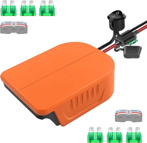 2 Packs Power Wheel Adapter for Black and Decker 20V Battery Converter Kit with Fuses & 14AWG Wire | Power Connector for for DIY Rc Car Toys, Robotics and Rc Truck in Kuwait