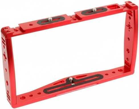 Camera Support Bracket Sports Cam Cage Holder Aluminum Alloy Handheld Vlog Frame Multi Device Compatibility Quick Setup for Videography Action Filming Outdoor Scene, Red, Red in Kuwait