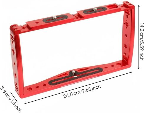 Camera Support Bracket Sports Cam Cage Holder Aluminum Alloy Handheld Vlog Frame Multi Device Compatibility Quick Setup for Videography Action Filming Outdoor Scene, Red, Red in Kuwait
