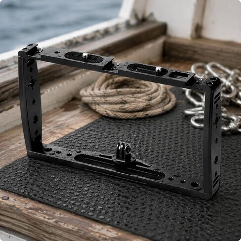 Camera Support Bracket Sports Cam Cage Holder Aluminum Alloy Handheld Vlog Frame Multi Device Compatibility Quick Setup for Videography Action Filming Outdoor Scene, Black, Black in Kuwait