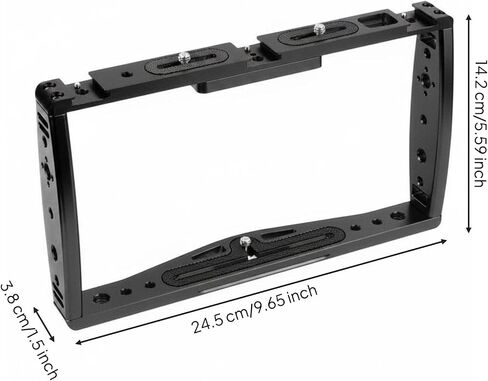 Camera Support Bracket Sports Cam Cage Holder Aluminum Alloy Handheld Vlog Frame Multi Device Compatibility Quick Setup for Videography Action Filming Outdoor Scene, Black, Black in Kuwait