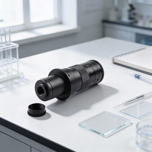 Industrial C-Mount Microscope Lens 0.7-4.5X Adjustable Monocular Zoom for Microscope Camera, 10X-180X PCB and LCD Inspection Applications(120X) in Kuwait
