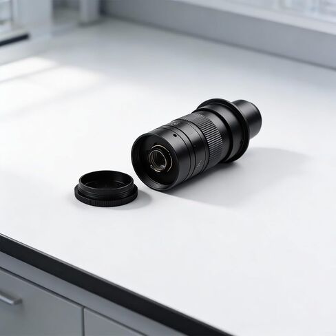 Industrial C-Mount Microscope Lens 0.7-4.5X Adjustable Monocular Zoom for Microscope Camera, 10X-180X PCB and LCD Inspection Applications(120X) in Kuwait