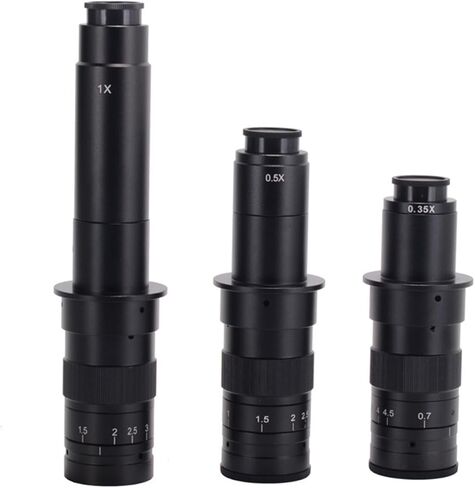 Industrial C-Mount Microscope Lens 0.7-4.5X Adjustable Monocular Zoom for Microscope Camera, 10X-180X PCB and LCD Inspection Applications(120X) in Kuwait