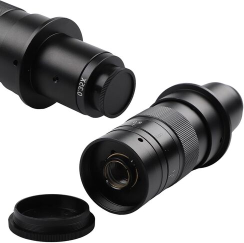 Industrial C-Mount Microscope Lens 0.7-4.5X Adjustable Monocular Zoom for Microscope Camera, 10X-180X PCB and LCD Inspection Applications(120X) in Kuwait