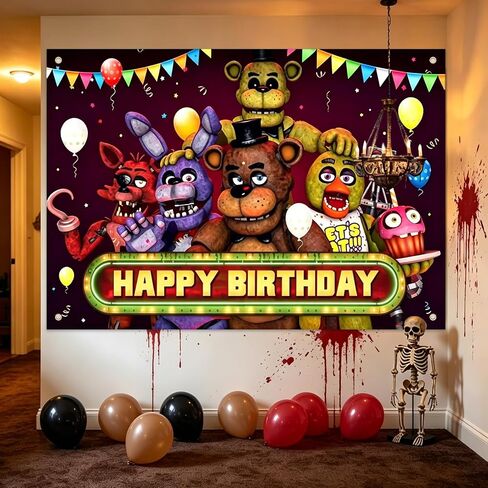 Freddy's Backdrop,Freddy's Party Background Photo Booth Banner Large Fabric Artistic for Birthday Party Decorations in Kuwait