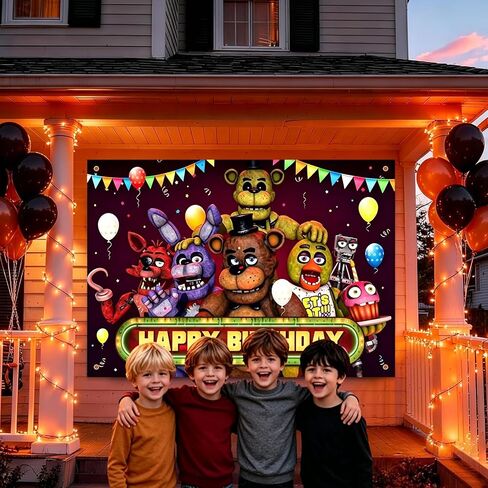Freddy's Backdrop,Freddy's Party Background Photo Booth Banner Large Fabric Artistic for Birthday Party Decorations in Kuwait