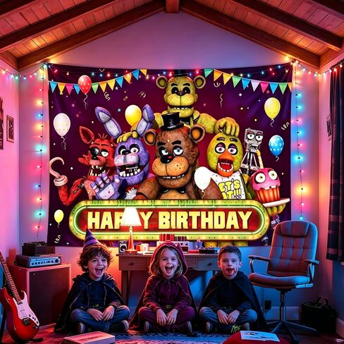 Freddy's Backdrop,Freddy's Party Background Photo Booth Banner Large Fabric Artistic for Birthday Party Decorations in Kuwait