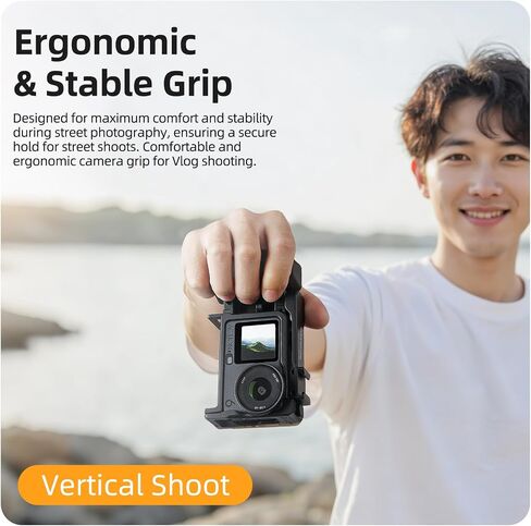 Sunnylife 2in1 Detachable Camera Grip Holder Street for DJI OSMO Action 6 Photography Handle Rabbit Cage Grip Accessories Kit in Kuwait