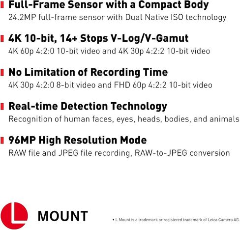 Panasonic LUMIX S5 4K Mirrorless Full-Frame L-Mount Camera (Body Only) in Kuwait
