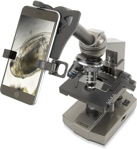 Carson Beginner 40x-400x Student Compound Microscope with Universal Smartphone Digiscoping Adapter and CarsonCam Phone App (MS-040SP) in Kuwait