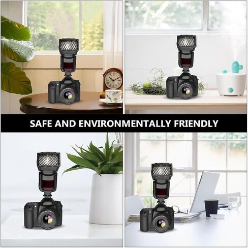 Portable Honeycomb Grid Flashlight Hood for Camera Flash, Metal Material with Hook and Loop Fastening, Adjustable Light Reflector, Simple Installation for Photography in Kuwait