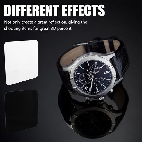 Acrylic Reflective Board with Scratch Protection 2pcs for Photography 30x30cm Black and White Background Display Board Set and Easy to Clean Surface for Online Sellers and Product in Kuwait