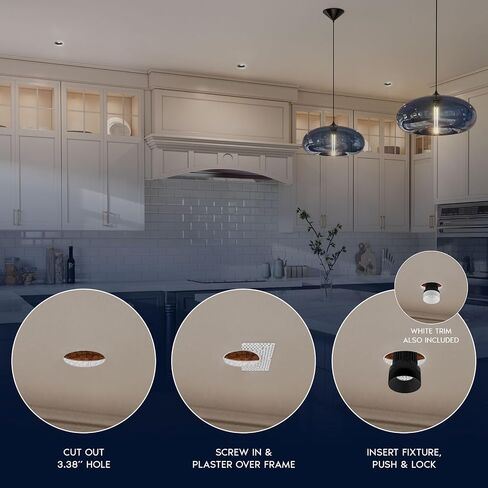 LUXRITE 3-Inch LED Trimless Recessed Spotlight with Black Reflector Trim Replacement 15W 1100LM 2700K-5000K, 60° Beam Angle, Dimmable, Push-n-Lock, CRI90, Damp & IC Rated, ETL White + Black (4 Pack) in Saudi Arabia