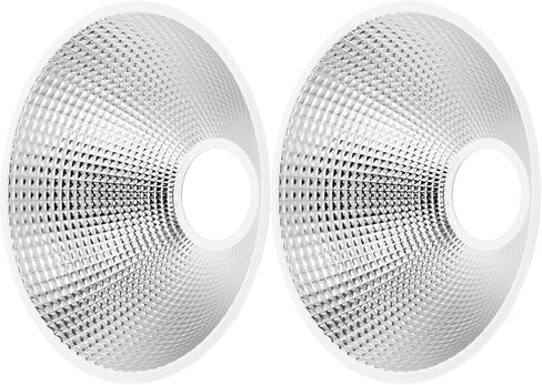 2pcs Aluminum Reflector Cup for Flashlight and Lighting Fixture Replacement Accessory, 23mm Hole Diameter, Increases Brightness and Decreases Heat Accumulation, Silver Lampshade in Kuwait
