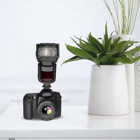 Portable Honeycomb Grid Reflector for Camera Flash, Metal Material Hook and Loop Fastening, Adjustable Light Control and Simple Installation for Photography Lighting in Kuwait