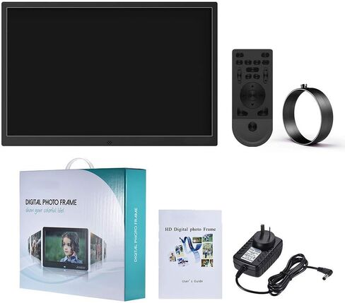 Digital Picture Frame 17 inch Digital Photo Frame,1440 * 900 HD IPS Display, Support Photo, Music, Calendar with Built in Speakers with Remote Control (Spacesilver) (Coolblack) in Kuwait