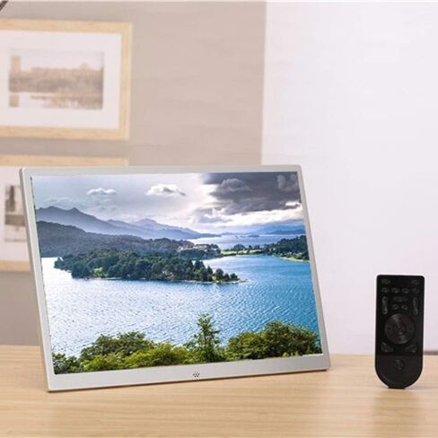 Digital Picture Frames 15 Inch Electronic Digital Photo Frame, 1280x800 Full HD 16:10 IPS Display Ultra-thin Electronic Advertising Player, Pink/Silver photo frame digital (Pink 15") (Silver 15") in Kuwait