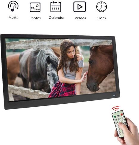 Digital Photo Frame, 15.6 Inch Digital Picture Frame with IPS Display High Resolution USB SD SDHC with Built in Clock and Calendar Gift Present for Family Friends (Black 11.6") (White 13) in Kuwait
