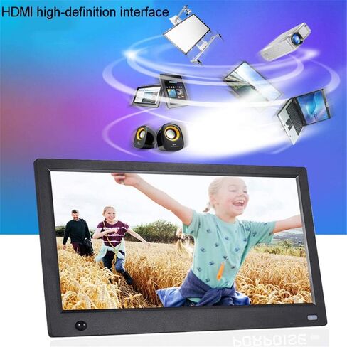 Digital Photo Frame, 15.6 Inch Digital Picture Frame with IPS Display High Resolution USB SD SDHC with Built in Clock and Calendar Gift Present for Family Friends (Black 11.6") (White 13) in Kuwait