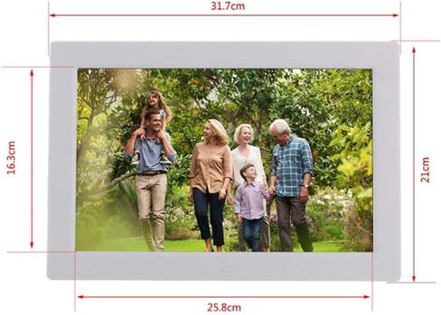 12-inch Digital Photo Frame, 16MB high-Resolution Ultra-Thin Narrow-Side Remote Control Electronic Photo Frame with Speaker Suitable for Picture Music Video,White Gift (White) in Saudi Arabia