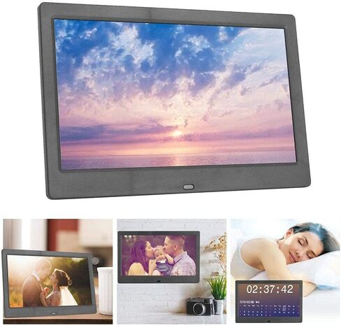 10Inch Digital Photo Frame, 1024 * 600 16:9 Tft Digital Screen, Wireless Remote Control Photo Frame, Support - Memmory Card/U Disk 32Gb, Av/Mp4/Mp3/Jpg/Jpeg, Clock/Calendar, (Black) (Black) in Kuwait