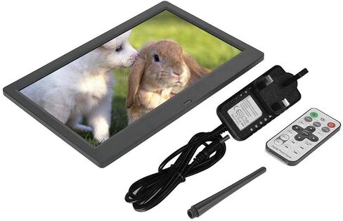 10Inch Digital Photo Frame, 1024 * 600 16:9 Tft Digital Screen, Wireless Remote Control Photo Frame, Support - Memmory Card/U Disk 32Gb, Av/Mp4/Mp3/Jpg/Jpeg, Clock/Calendar, (Black) (Black) in Kuwait