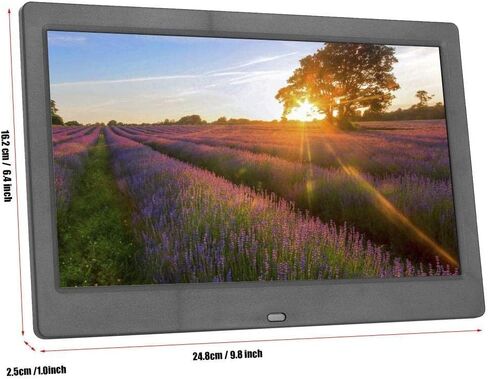 10Inch Digital Photo Frame, 1024 * 600 16:9 Tft Digital Screen, Wireless Remote Control Photo Frame, Support - Memmory Card/U Disk 32Gb, Av/Mp4/Mp3/Jpg/Jpeg, Clock/Calendar, (Black) (Black) in Kuwait