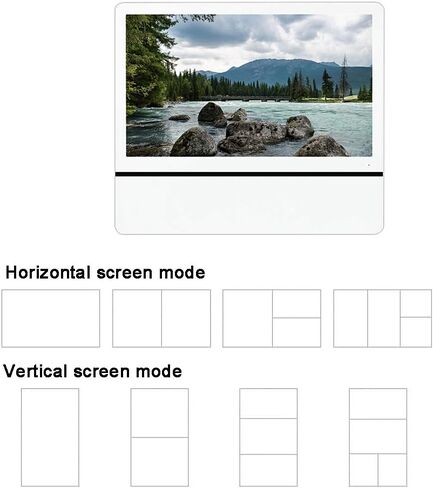 21.5-inch Digital Photo Frame Wall-Mounted Advertising Machine High-Definition LCD Display Electronic Photo Frame, Memory 8G Memory, Resolution 1920×1080, Smart Split Screen, Rolling Subtitles in Kuwait