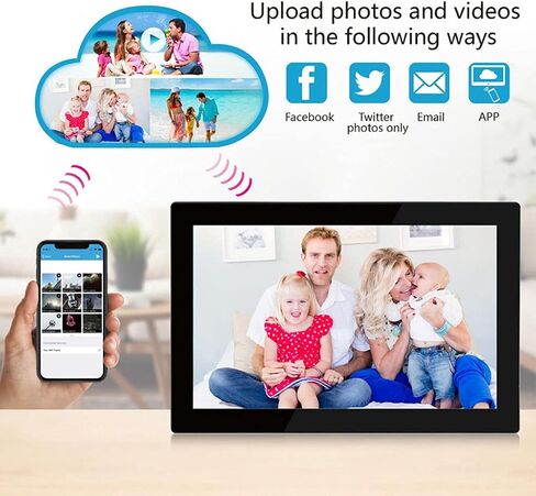 Digital Picture Frame WiFi 10.1 Inch IPS Touch Screen Hd Display, 16Gb Storage, Auto-Rotate, Share Photos Via App, Cloud,with USB Sd Card Slots Calendar/Time/Alarm in Kuwait