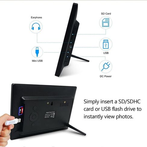 Digital Picture Frame WiFi 10.1 Inch IPS Touch Screen Hd Display, 16Gb Storage, Auto-Rotate, Share Photos Via App, Cloud,with USB Sd Card Slots Calendar/Time/Alarm in Kuwait